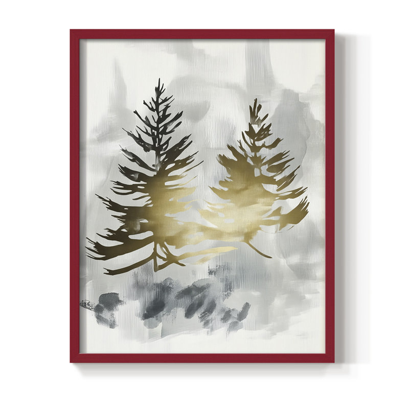 Reproduction encadrée - bois massif, Rouge, H 15 po x l 12 po