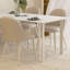 Table de salle à manger blanche en pierre rectangulaire avec fer pour la salle à manger / cuisine-1069170227