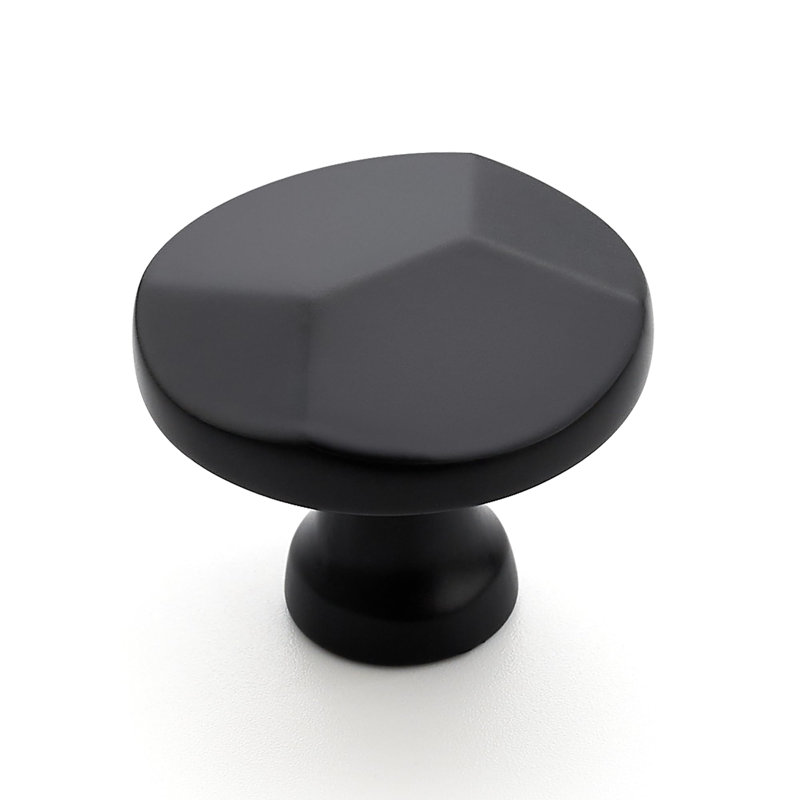 Paquet de 25 boutons de quincaillerie d'armoire ronds noirs mats, poignées de tiroir monotrou en alliage de zinc massif pour meubles de cuisine et de salle de bain