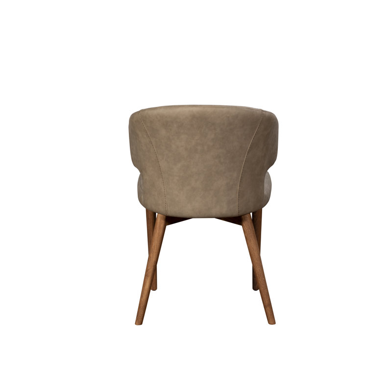 Upholstered Faux Leather Dining Chair in Grey