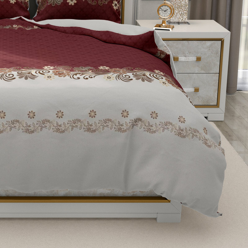 Trendy Complete Bedding Set 4 Piece Duvet Cover Fitted Sheet with Matching Pillow Cases 100% Microfibre Material