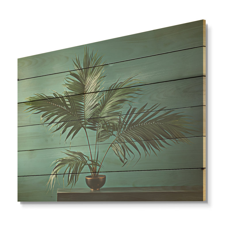 Support de palmier solitaire Tranquility - palmiers et palmiers, art sur bois de pin naturel, H 10 po x l 20 po