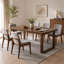 Table de salle à manger rectangulaire en bois massif de 180 cm, style moderne du milieu du siècle, idéale pour la salle à manger ou le bureau à domicile.