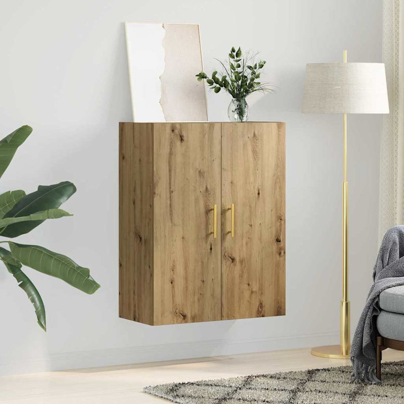Wall Cabinet Wall-mounted Engineered Wood Storage Wall-Mounted Unit DIY, Light Brown