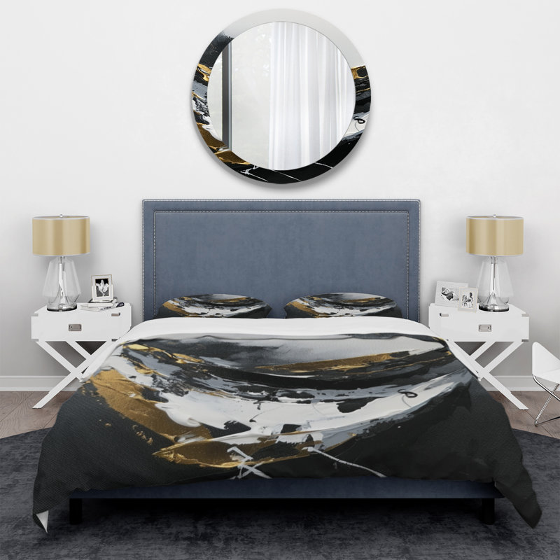 Ensemble de housse de couette en microfibre / polyester Minimal Joy, Housse de couette simple + 1 taie décorative stan