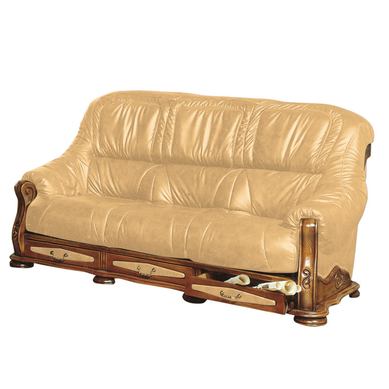 Dodsworth Faux Leather Sofa, Nut