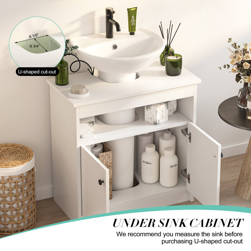 30cm Single Bathroom Vanity Base Only, White