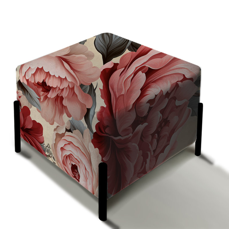 Motif victorien rétro de roses victoriennes - repose-pieds carré floral