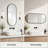 Oval Bathroom Mirror with Black PVC Frame (18x40 inch)