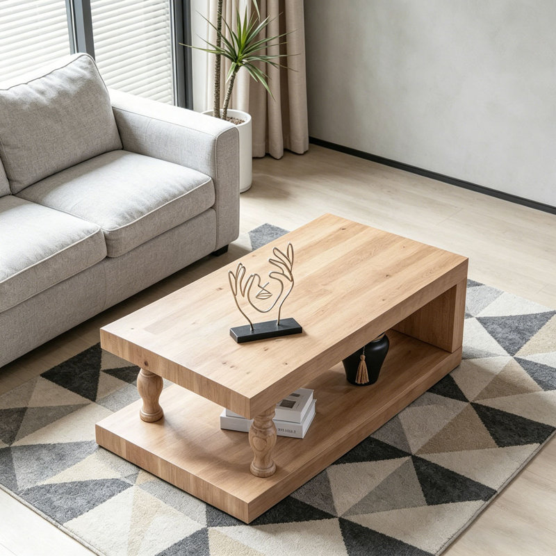 Wood coffee table