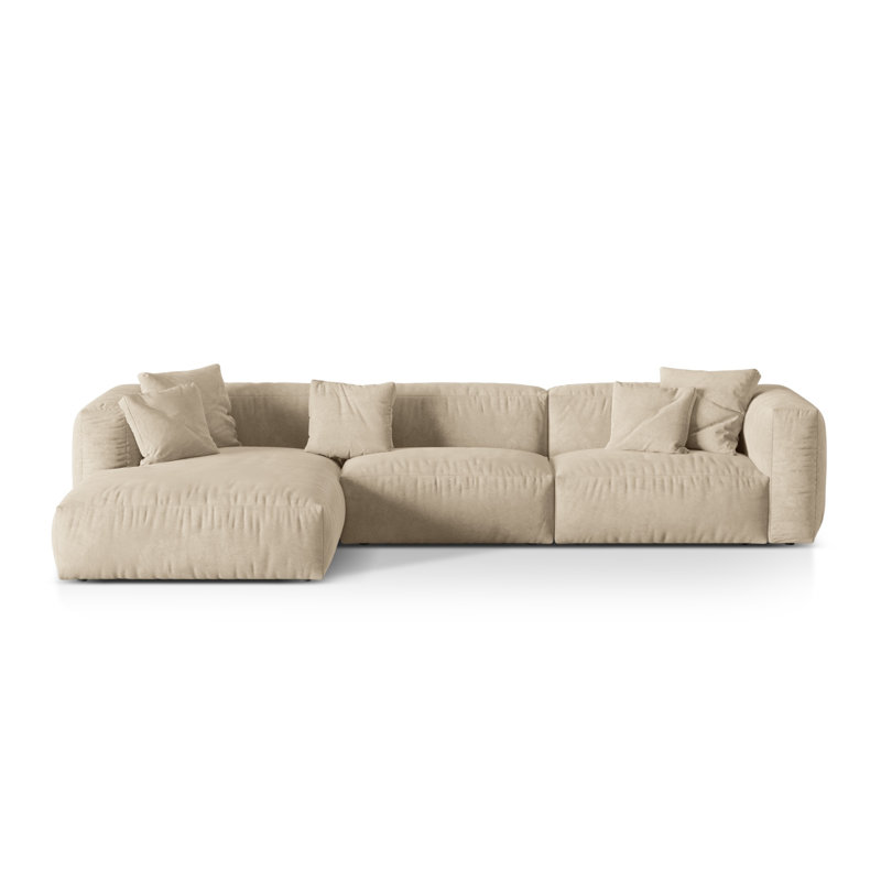 Bedar 3 Seater Corner Sofa , Light Beige