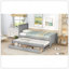 Lit plateforme simple avec lit gigogne et tiroirs-115693452
