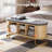 47.2'' Oak Entryway Storage Bench With Sliding Doors, Upholstered Shoe Bench With Sturdy Metal Base & Soft Cushion, Multifunctional Organizer For Entry, Bedroom & Living Room-194197536