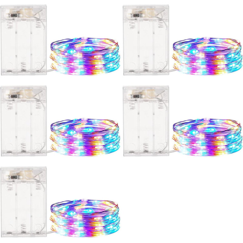 Fairy Lights Battery Operated, 5 Pack 20 LED String Lights With Timer, Waterproof Christmas Fairy Light For Bedroom Party Decorations