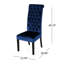 Ensemble de 2 chaises de salle à manger Marie, bouleau, velours bleu marine à haut dossier