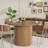 Round Dining Table For 4-6 People, Round Pedestal Dining Table, Kitchen Table With Strip Columns Base-303422075