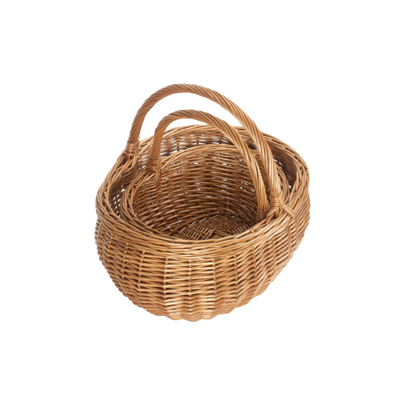 Wicker 2 Piece Shopper Basket Set