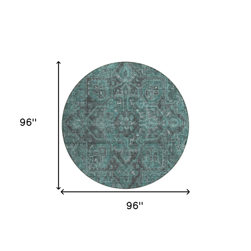 Tapis extérieur rond lavable antidérapant 8 pi