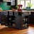 53inch Large Kitchen Island With Drop Leaf,power Outlet,door Internal Storage Rack,rolling Kitchen Cart On 5 Wheels With 5 Open Side Racks For Kitchen,black