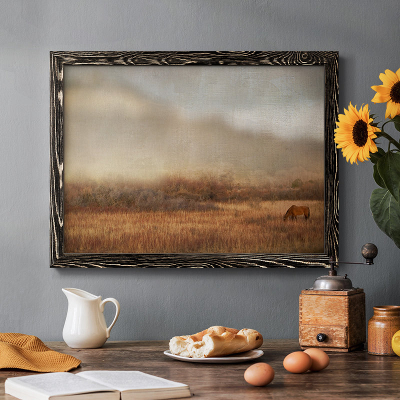 " Grazing At Sunset ", Black, 22" H x 32" W x 1.5" D