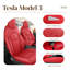Housses de siège en cuir rouge à couverture complète pour modèle Tesla 2017-2023 3