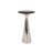 Silver Side Table with Black Marble Top | Decorative Modern End Table | Metal Base | Accent Table for Living Room | 12x12x25.5"