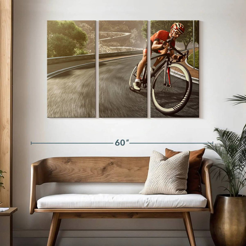 Sireci Winding Road Cycling, 32" H x 50" W
