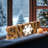Handmade Wooden SNOW Sculpture with Snowflake Modern Solid Acacia Wood Unique Christmas Decor and Gift