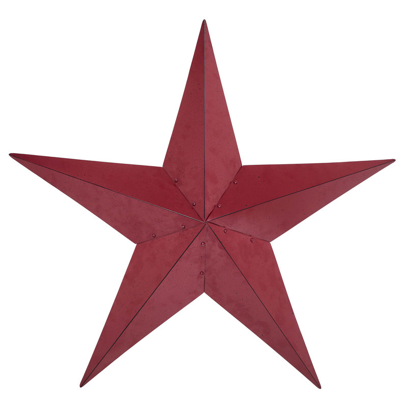 Étoile en métal festive, H 36 po x l 36 po x P 4 po, Noir / Rouge