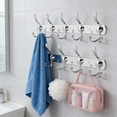 Wall-Mounted Coat Rack (2-Piece Set) - High-Strength Heavy-Duty Hooks For Hat, Towel, Robe, Jacket And Clothes - Multi-Scene Hanger For Bathroom And Entryway