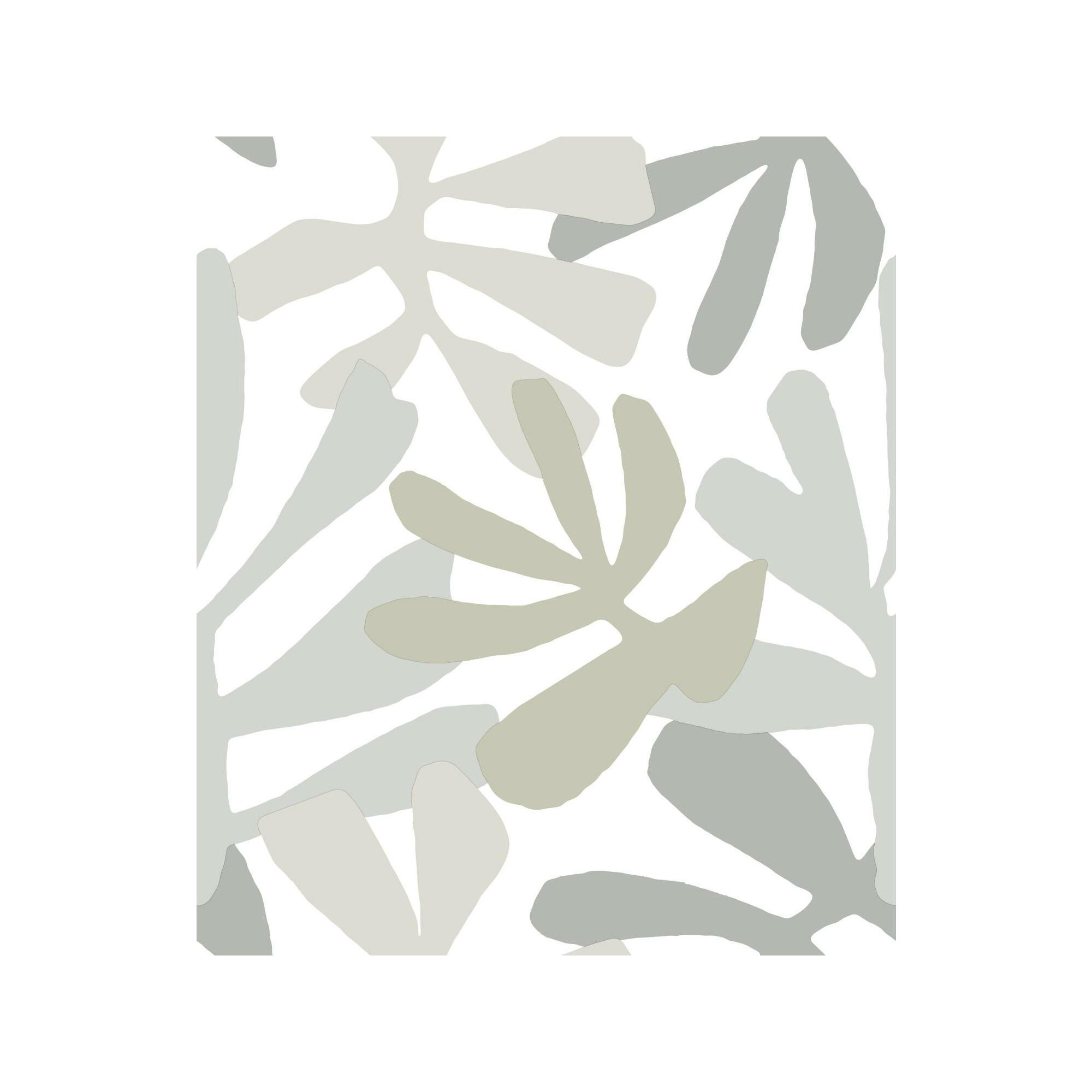 Peel & Stick Floral Wallpaper, Gray/Beige