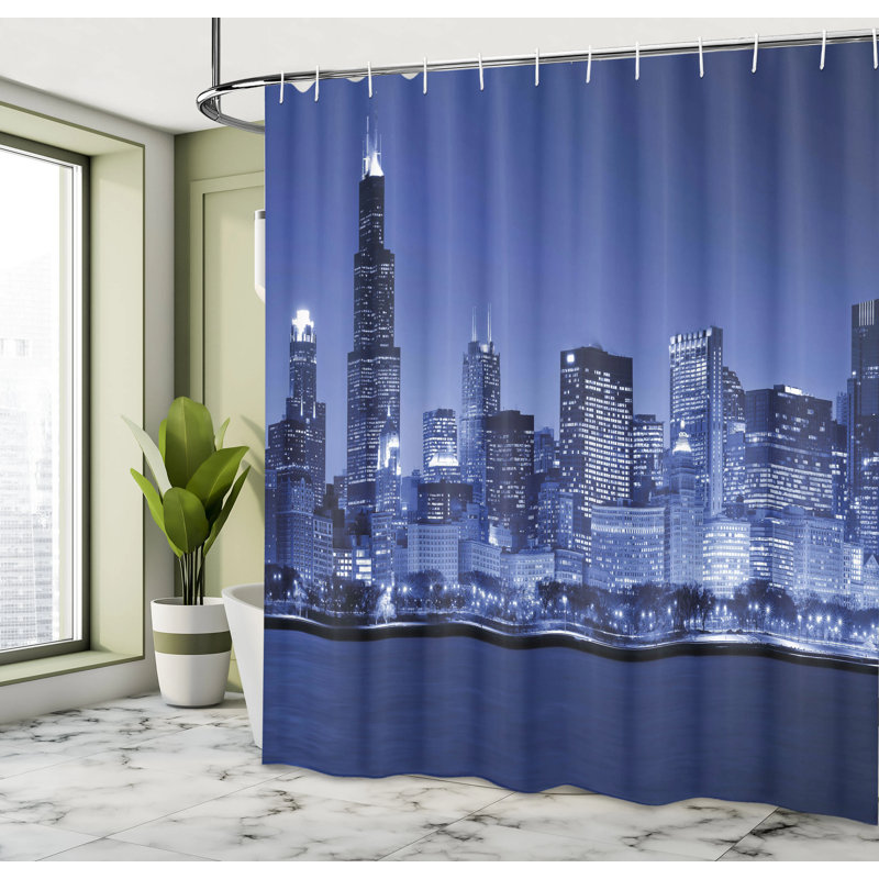 Shower Curtain with Hooks Included, 75"H x 69"W