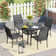Round 4 - Person Outdoor Dining Set with 4 Stackable Textilene Armrest Chairs