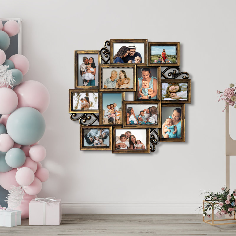 13 Opening Wall Gallery Picture Frame Set, Gold