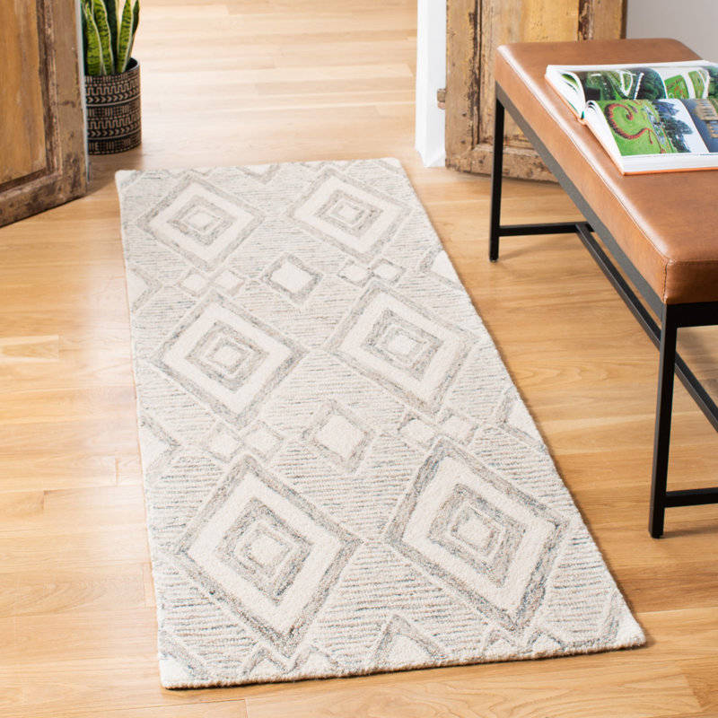 Tapis en laine touffeté à la main Senter, Tapis de couloir 2 pi 3 po x 7 pi