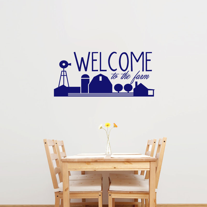 Décalcomanie murale welcome to the farm, Bleu marine