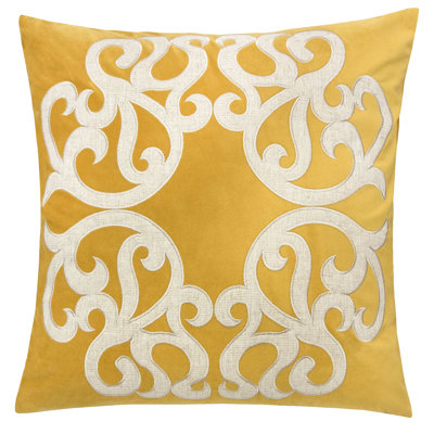 20x20 Velvet Square Pillow With Dora Vintage Vine Design.