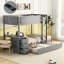 Lit superposé gris Twintwin avec bureau, rangement et lit gigogne simple - Améliorez la polyvalence de votre chambre à coucher en matière de rangement fonctionnel.