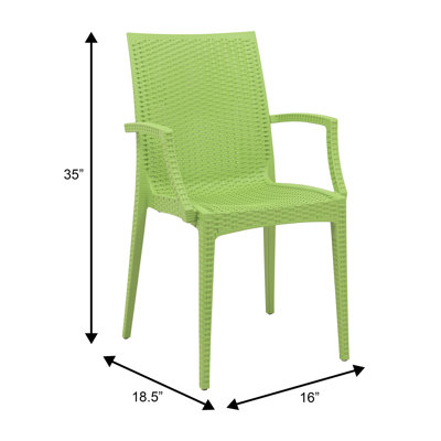 Mace No-Assembly Stackable Patio Armchair – Modern All-Weather Weave Dining Chair – Waterproof & Sturdy Polypropylene Seating for Garden & Balcony