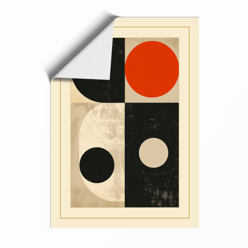 Quadrant Circles Mid-Century - Framed Print, Unframed, A2 - 59.4 x 42.0 cm