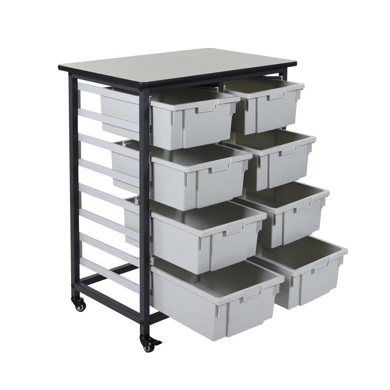 Commode de rangement 8 tiroirs Garlington, Blanc