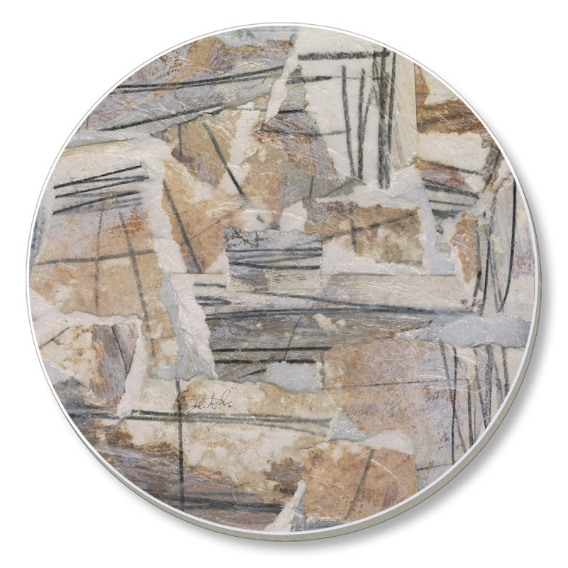 Sous-verres en pierre absorbants - Ensemble de 4 - Reconstruction neutre