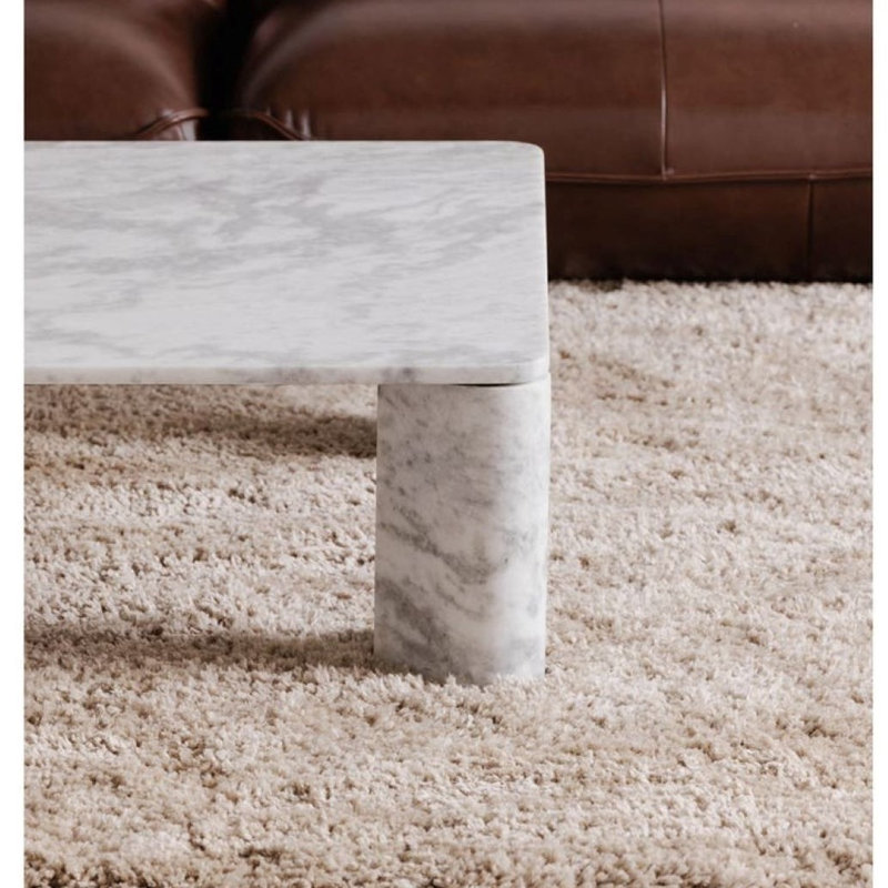 Adile Marble Coffee Table, White/Gray