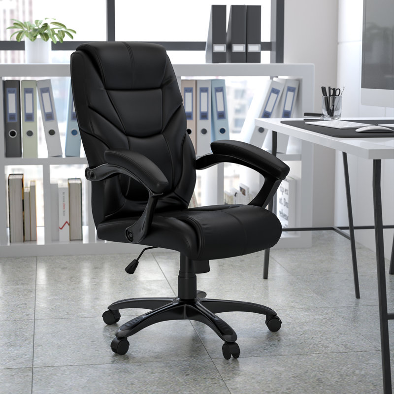 Executive Swivel Ergonomic Office Chair with High Back Design, Padded Arms