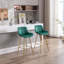 Ensemble de 2 tabourets de bar, avec tabouret de comptoir en tissu chromé et repose-pieds-677452134