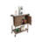 Outdoor Bar Cart, Rolling Wicker Bar Cart W/Storage Cabinet, Outdoor Bar Table With Wheels, Patio Kitchen Island Grill Cart W/Countertop, Brown