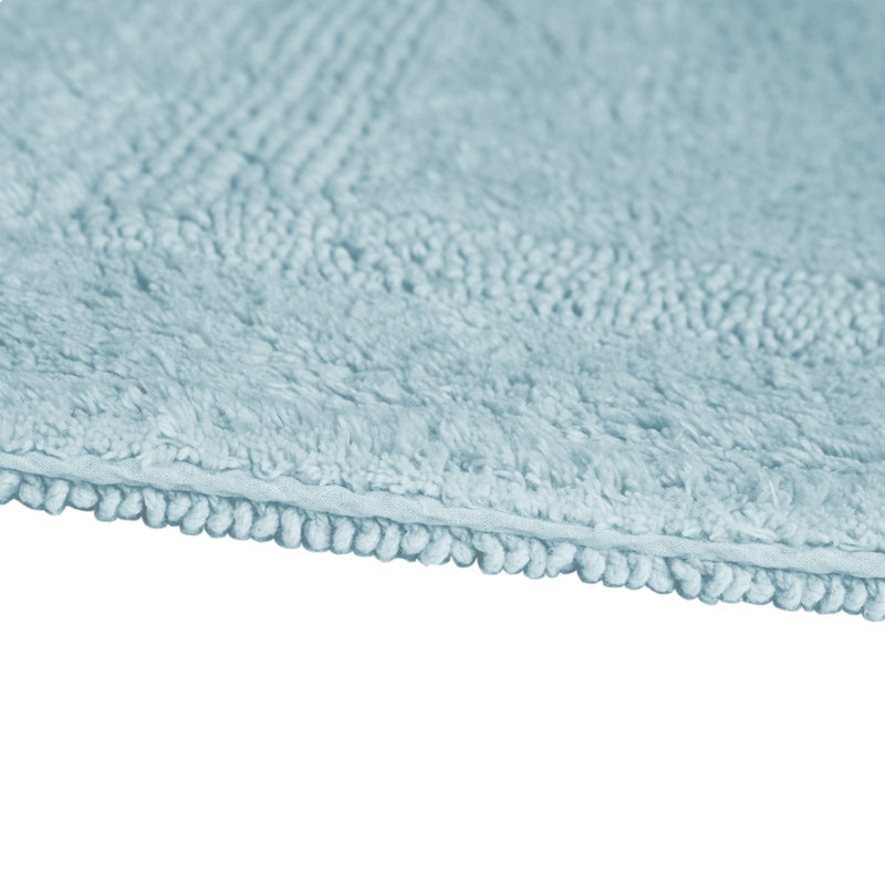 Edilio Cotton Bath Rug, Blue, 16'' W x 24'' L