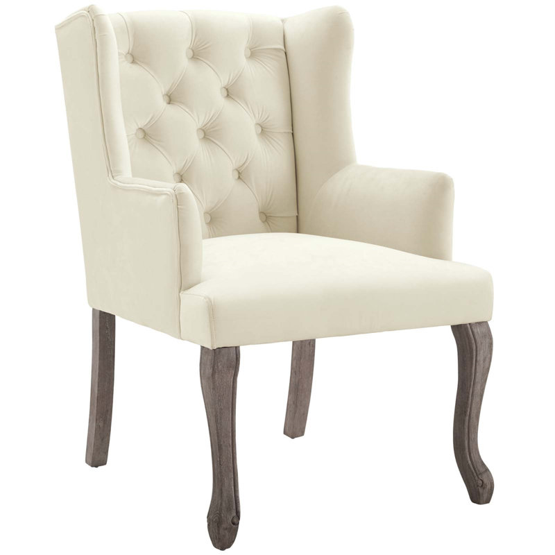 Fauteuil Realm Performance Velvet par Modway, Ivoire