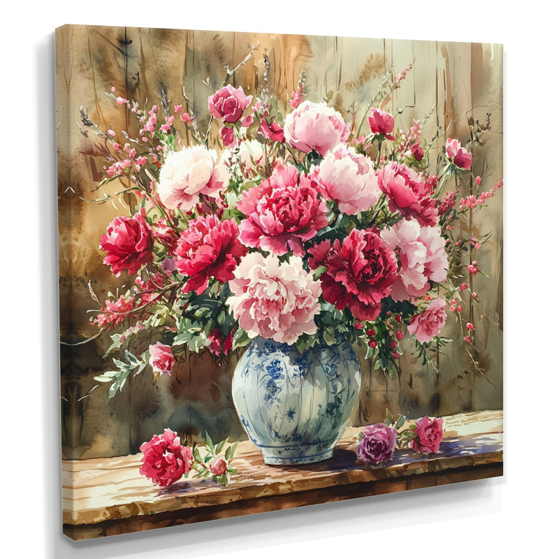 «Rustic Romance Bouquet Of Roses I», art mural assorti, H 16 po x l 16 po, Toile tendue, Ne s’applique pas