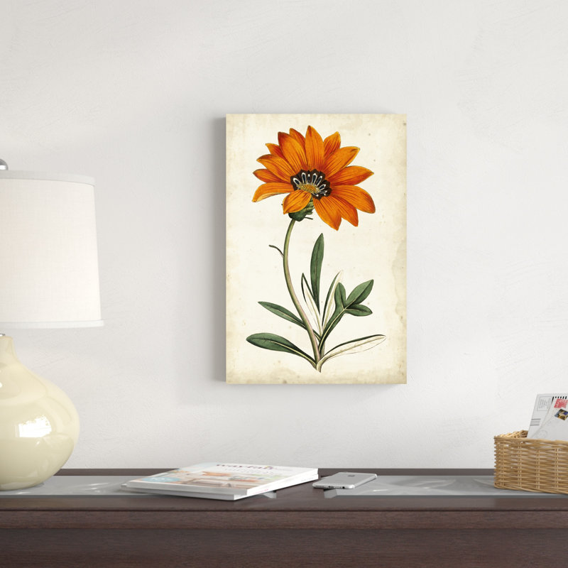" Tangerine Floral I " by Curtis, 18" H x 12" W x 1.25" D